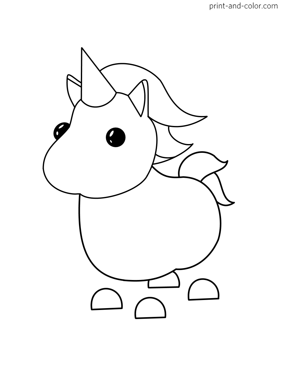 Adopt Me Unicorn Coloring Pages   Coloring Home