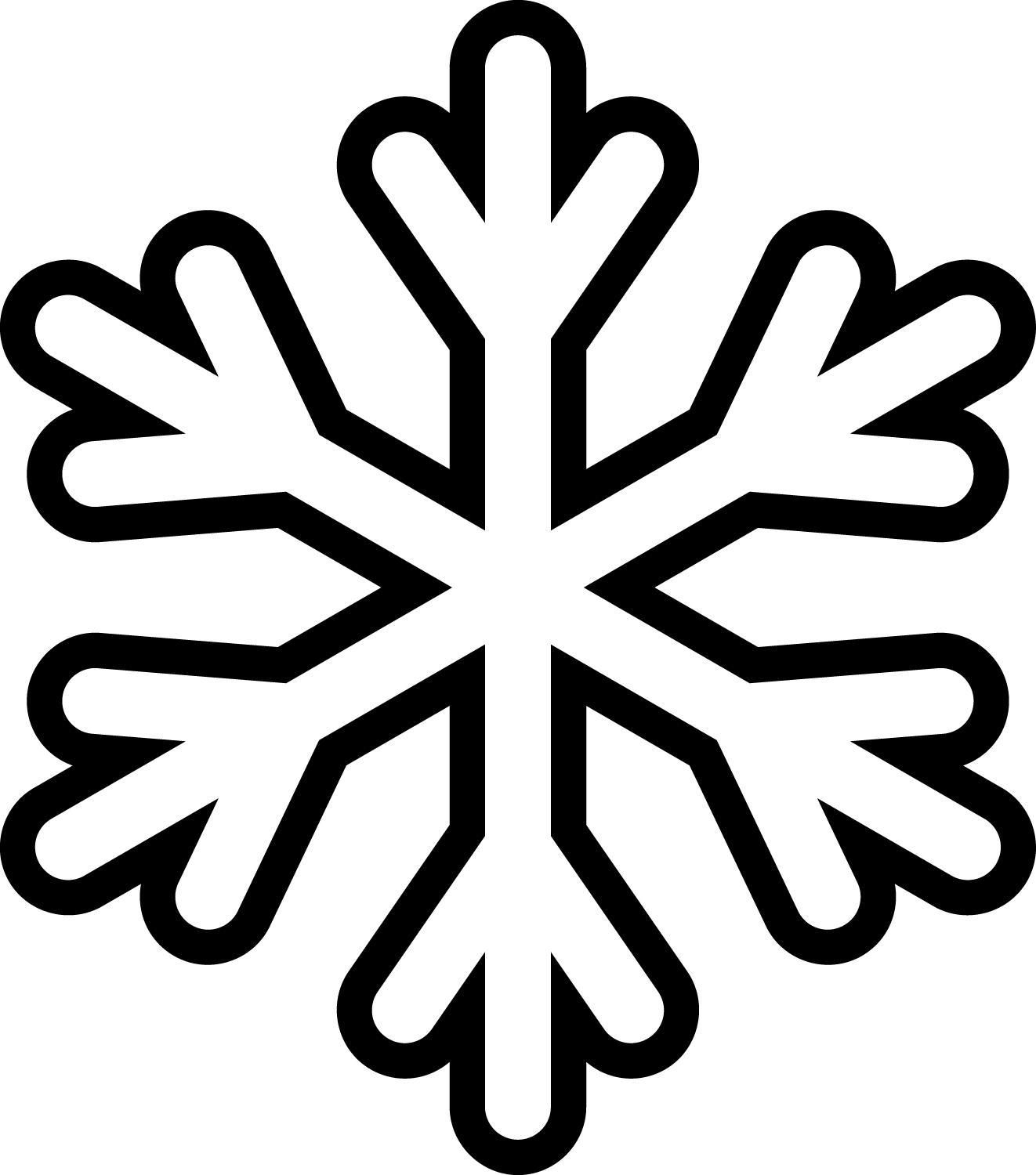 Best Photo Of Snowflake Outline Template Snowflake Coloring Home
