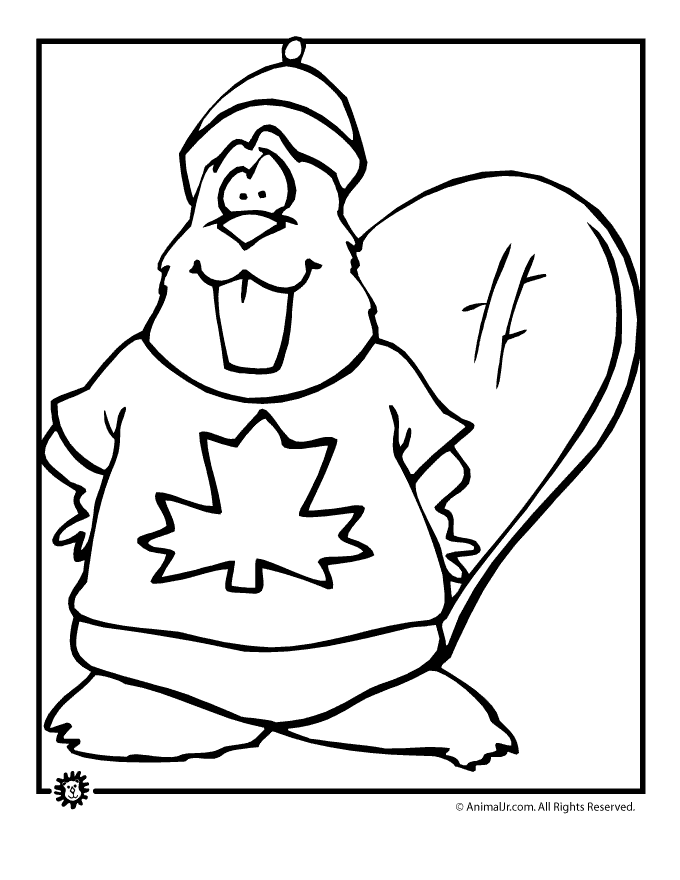Canadian Beaver Canada Day Coloring Page | Woo! Jr. Kids Activities