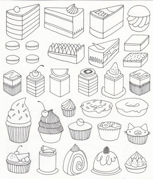 Cake More, cute drawings, nice to print out, for my little lady ...