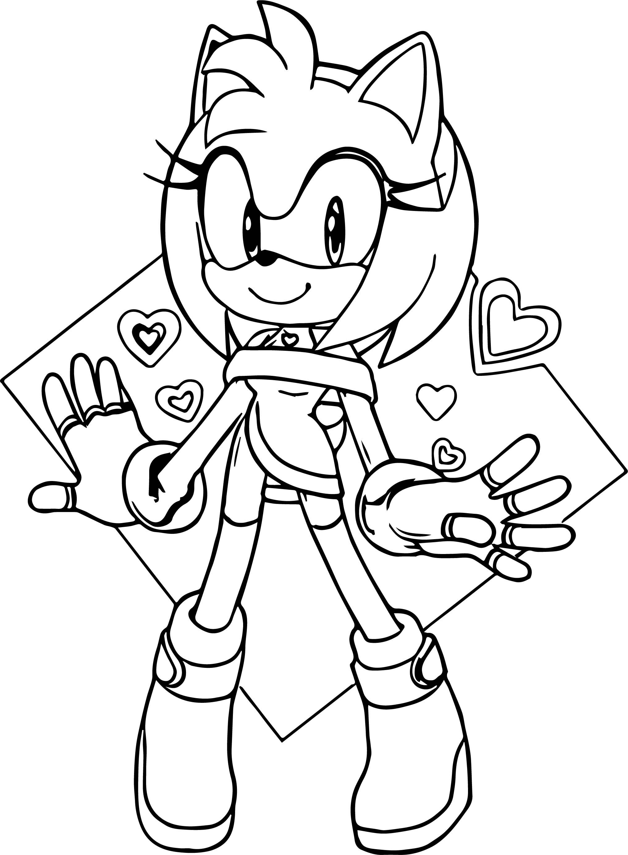 Amy Sonic Coloring Pages.