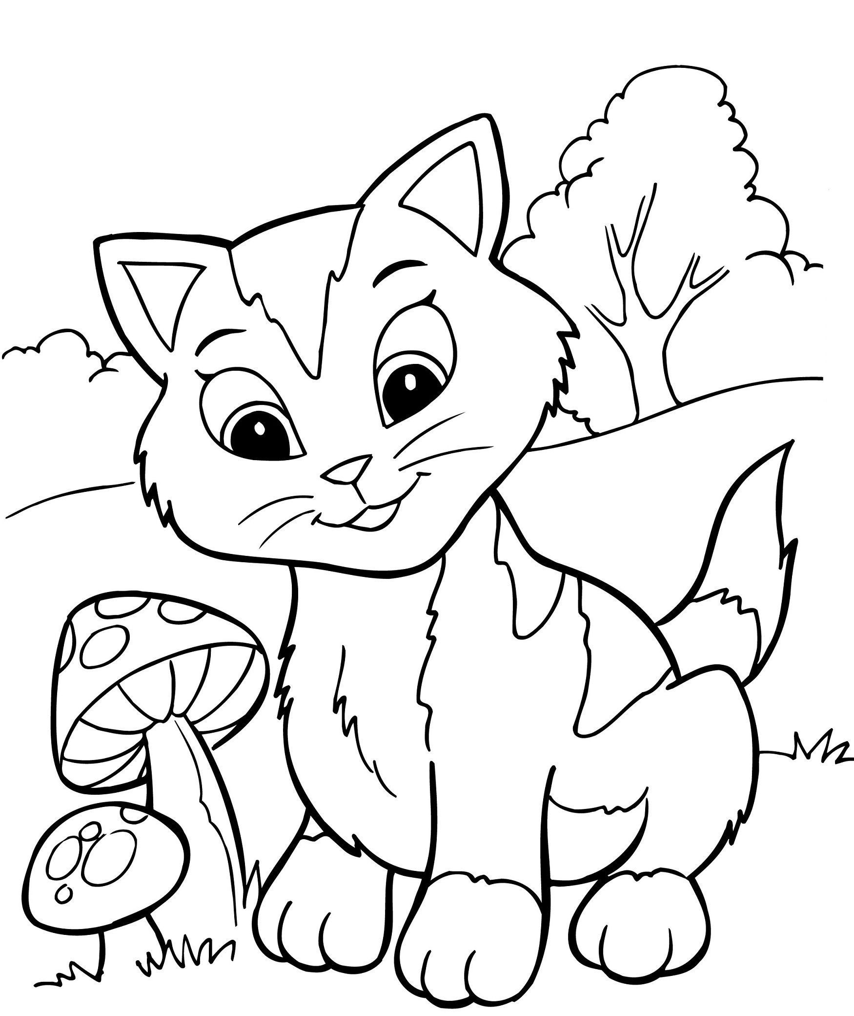 Baby Cat Printable Coloring Pages - znatok.biz