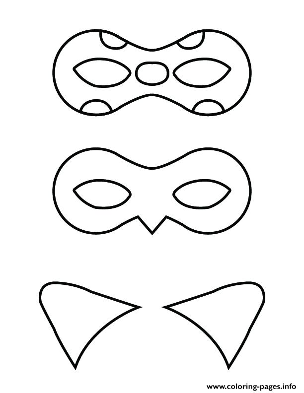 Ladybug And Cat Noir Mask Coloring Pages Printable