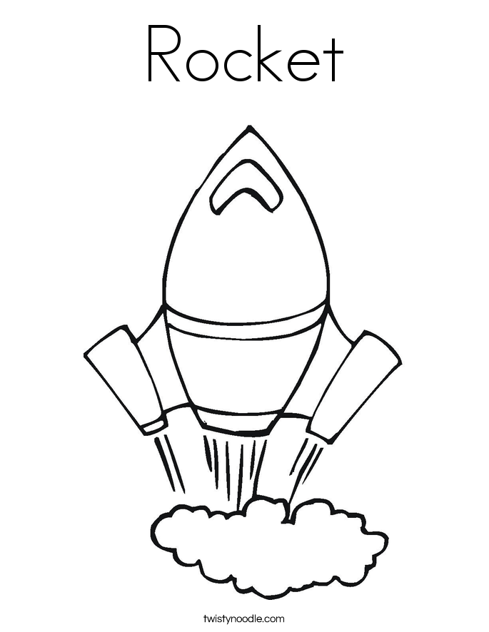 rocket ship Coloring Page - Twisty Noodle