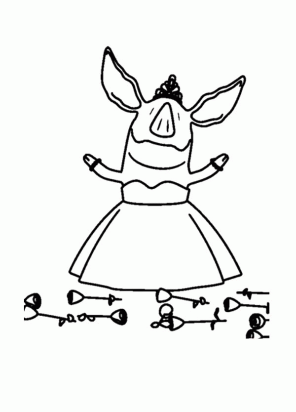 Olivia the Pig Success Performance Coloring Page
