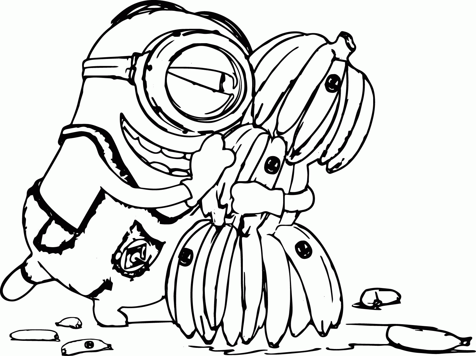 Minions Coloring Pages Banana   Coloring Home