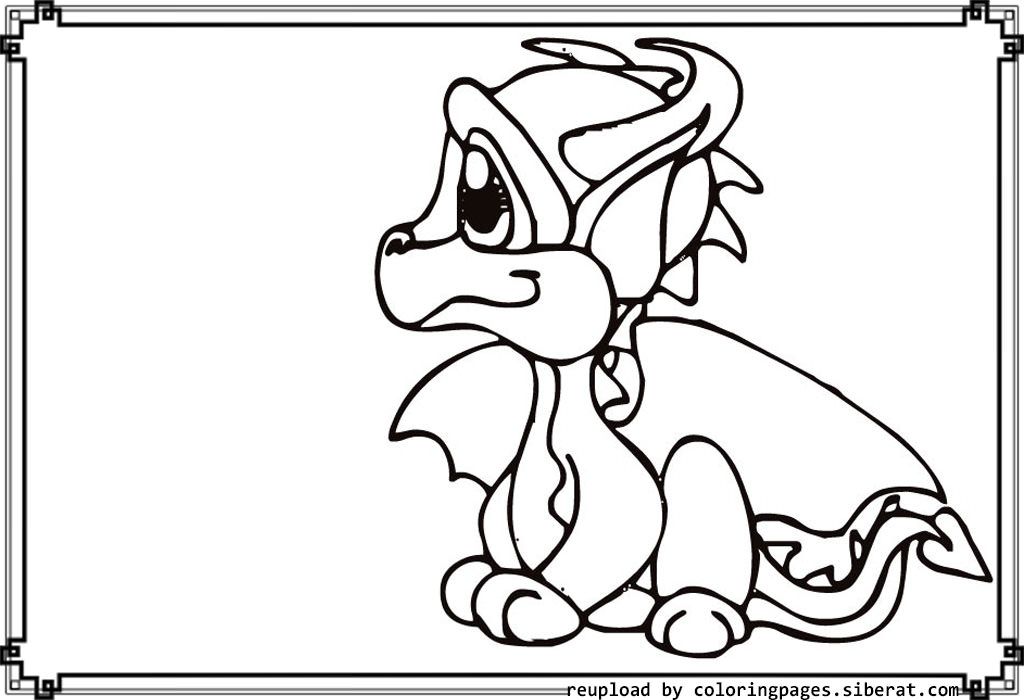 Cute Baby Dragon Coloring Pages for Pinterest