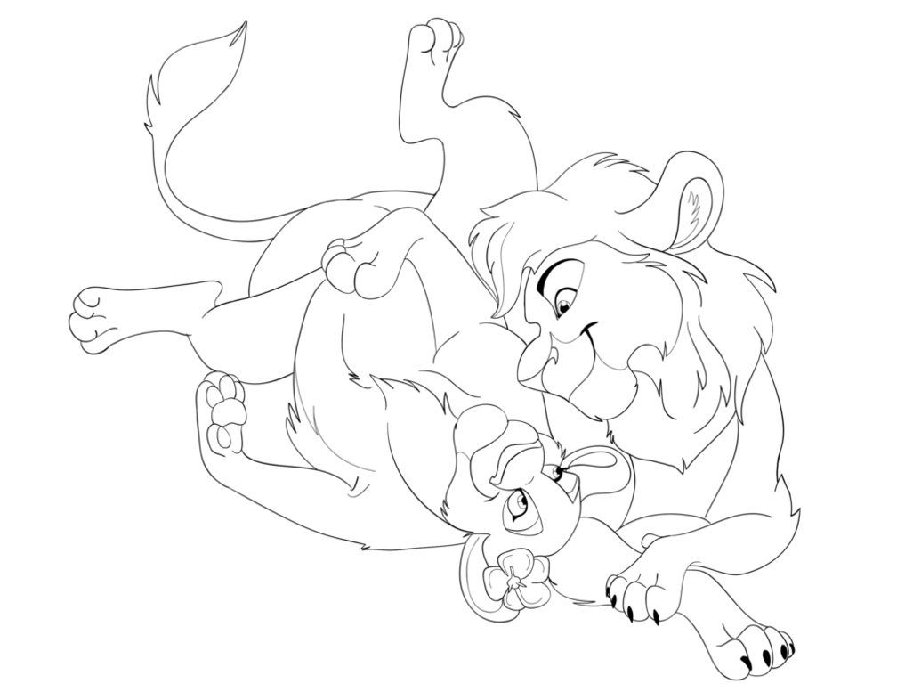 Lion King Kovu And Kiara Coloring Pages Sketch Coloring Page