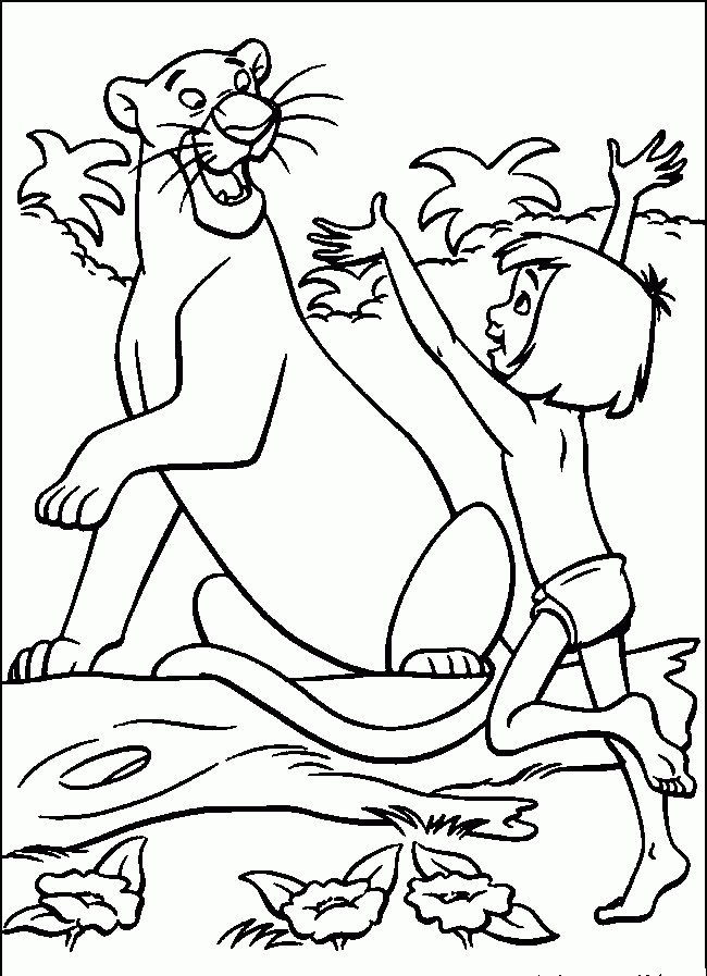 Jungle Book Bagheera And Mowgli Coloring Pages For Kids #dTU ...