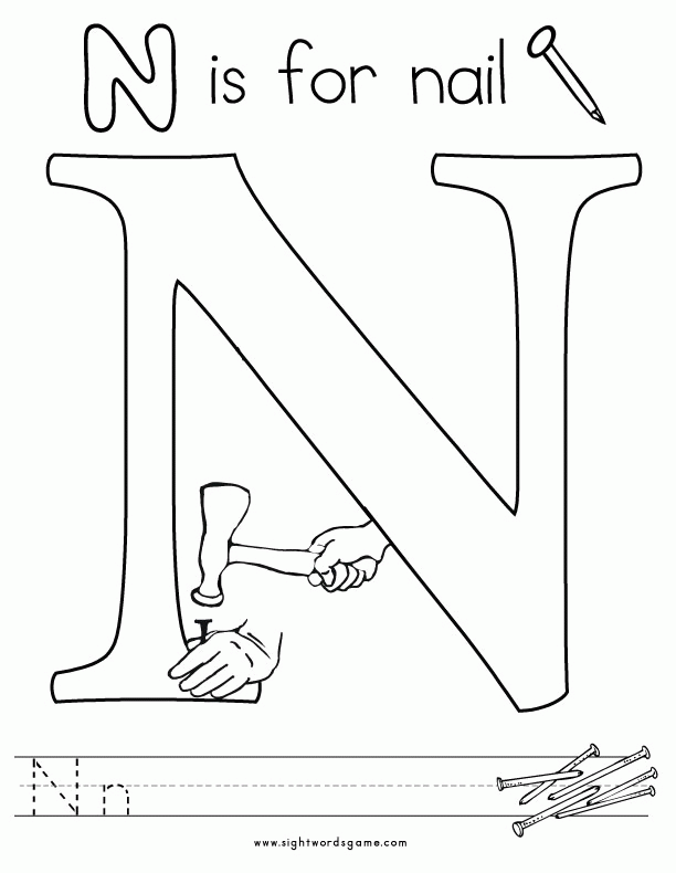 6 Pics of N Coloring Pages Preschool - Letter N Coloring Pages ...