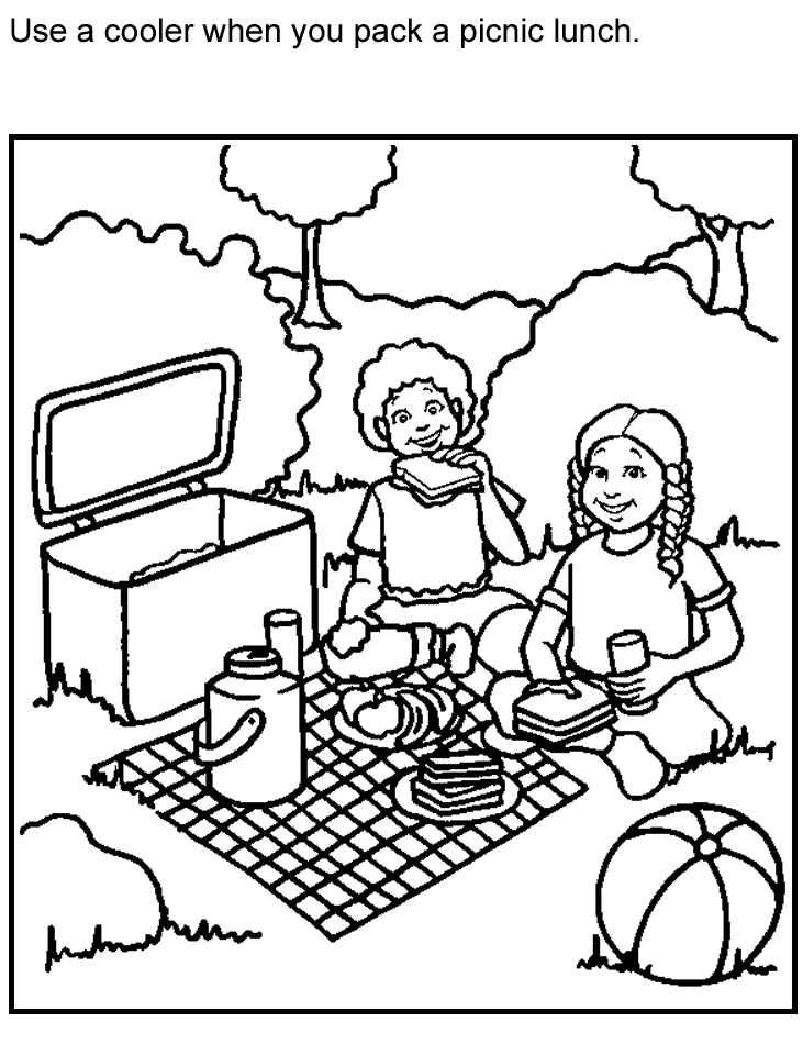 Picnic coloring pages to download and print for free