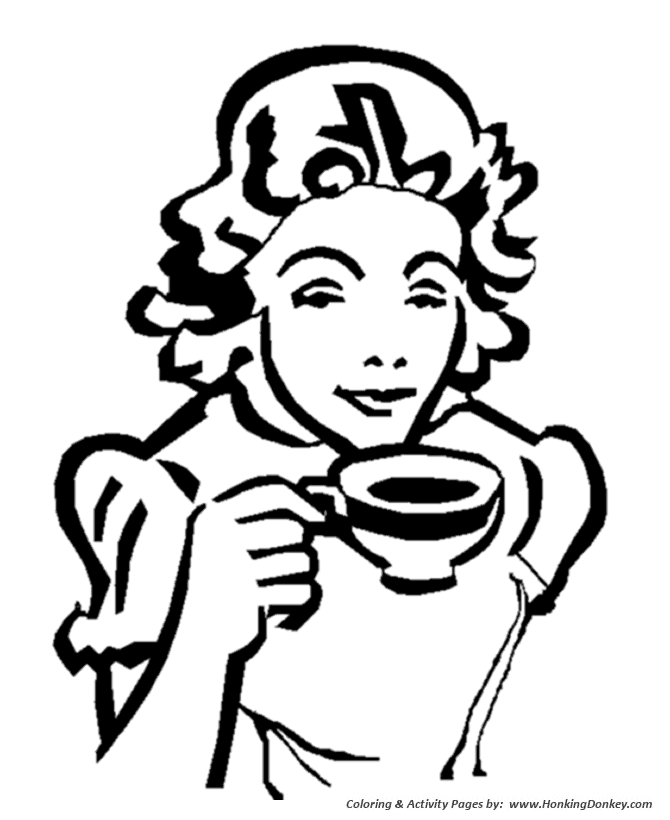 Mother's Day Coloring Pages - Mom likes coffee Coloring Page ...