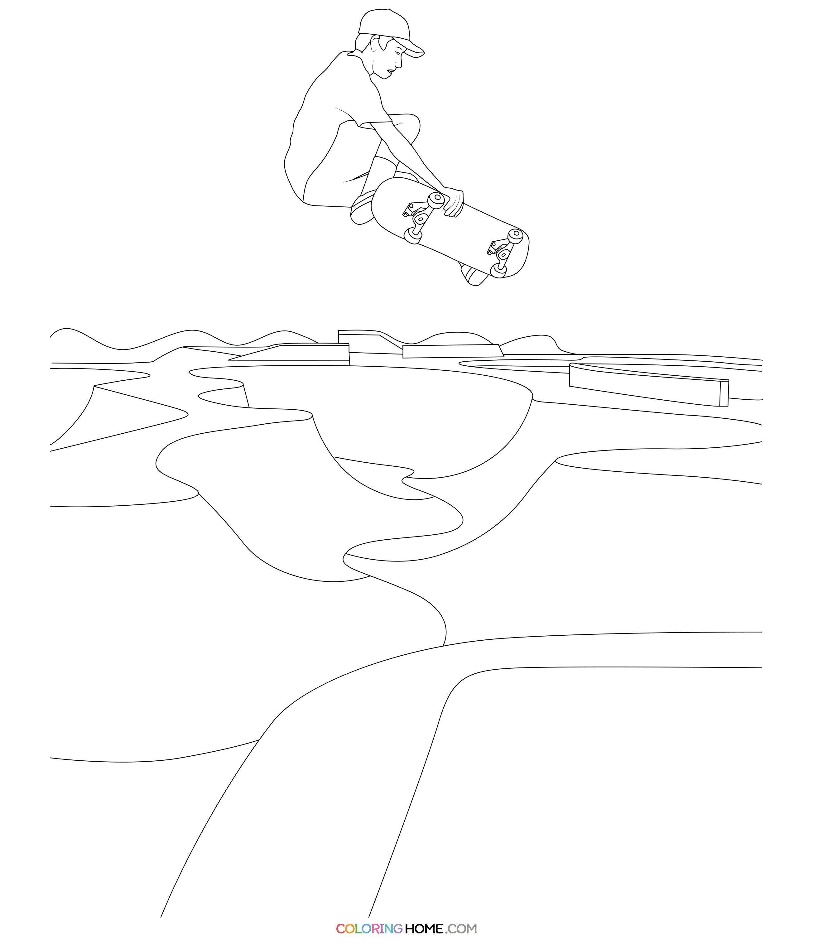 skate park coloring page