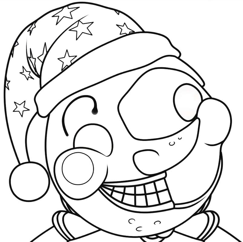Moondrop Face FNAF Coloring Pages - Coloring Cool
