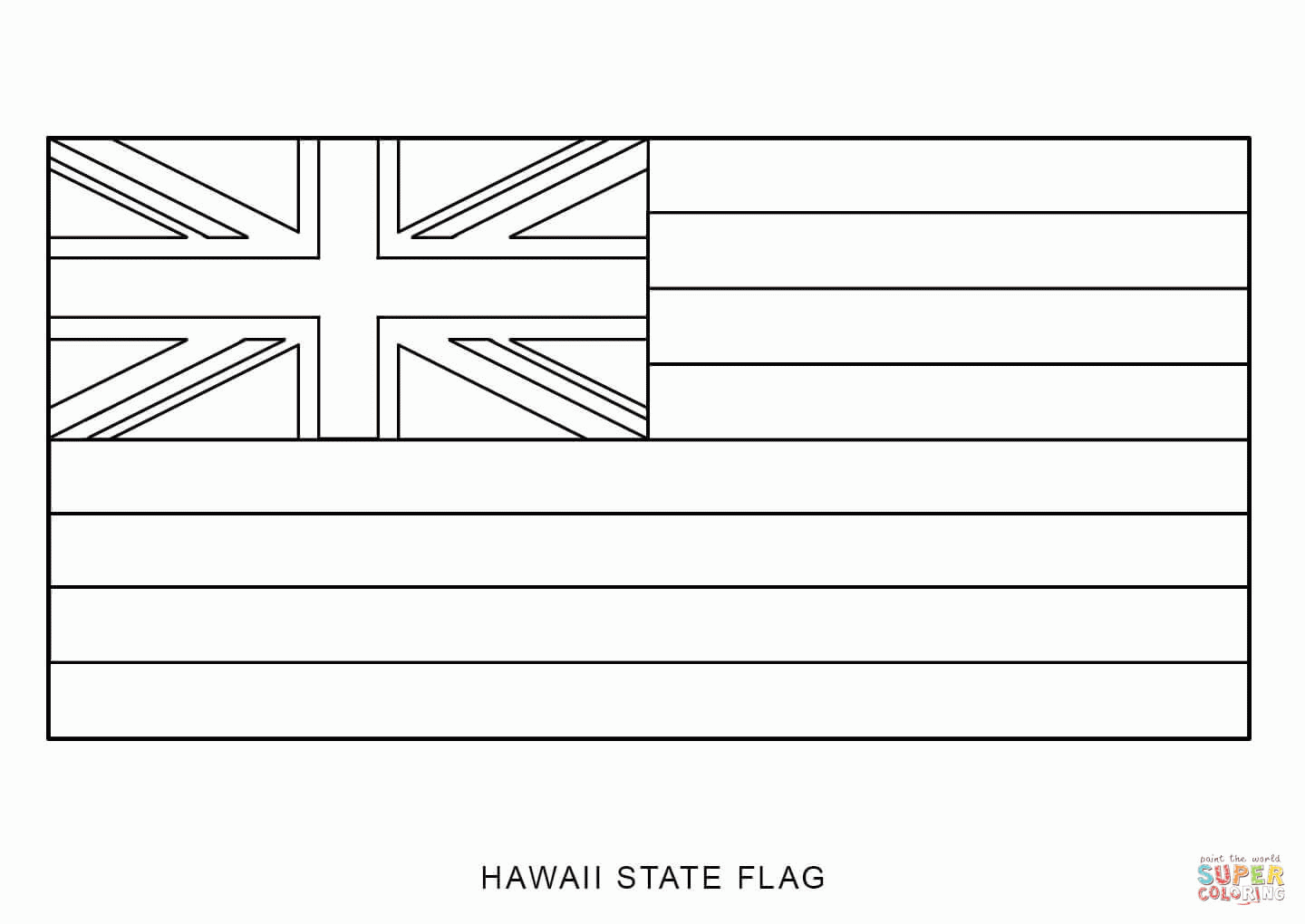 Flag of Hawaii coloring page | Free Printable Coloring Pages