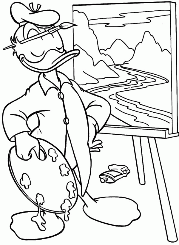 Duck Tales Donald Duck Painting Coloring Pages - Free & Printable ...