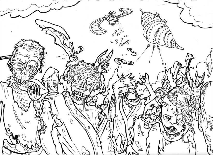 Halloween Zombie Coloring Pages for Adults, HALLOWEEN COLORINGS ...