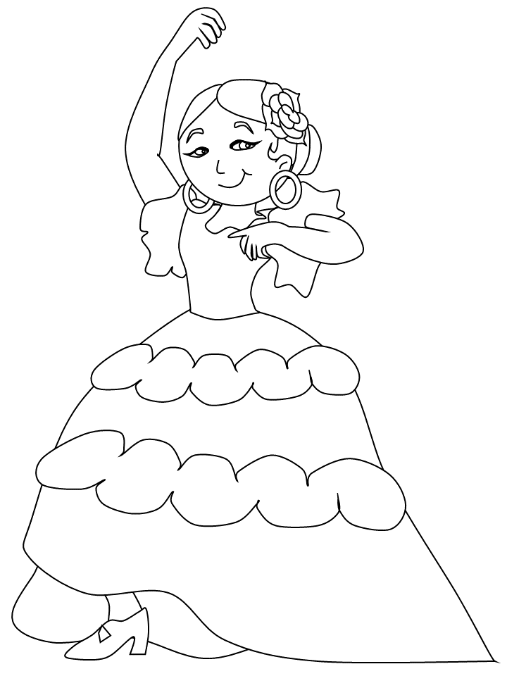 Spanish Dancer Coloring Page - Coloring Home