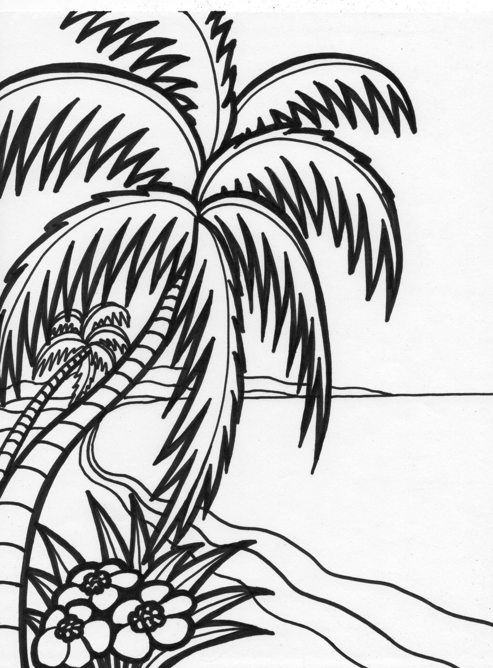 Coloring Pages Of Hawaii Beaches - Coloring Page