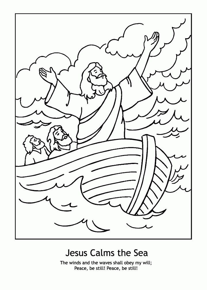 jesus calms the storm coloring sheet
