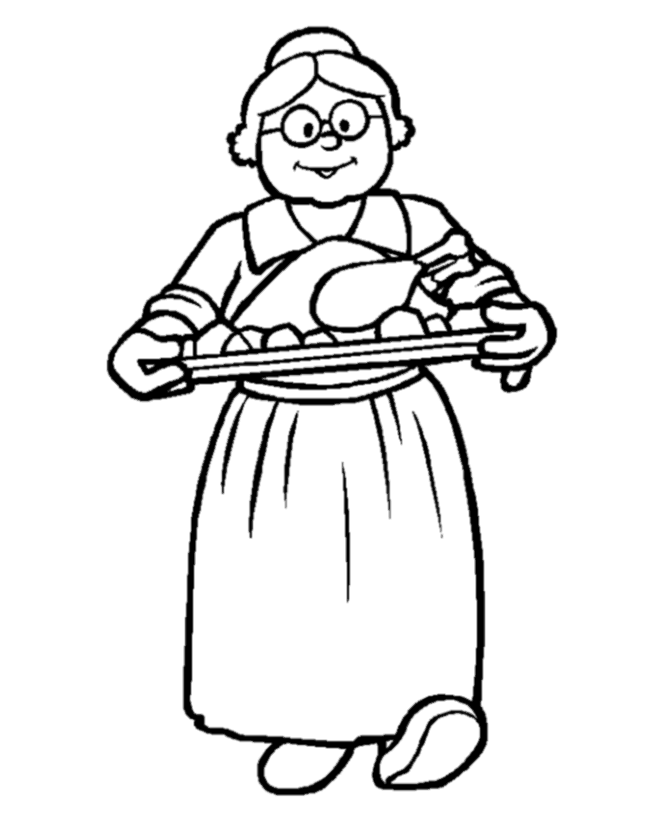 Cooked Turkey Coloring Pages Lady Cooking Colouring Pages Cooked ...