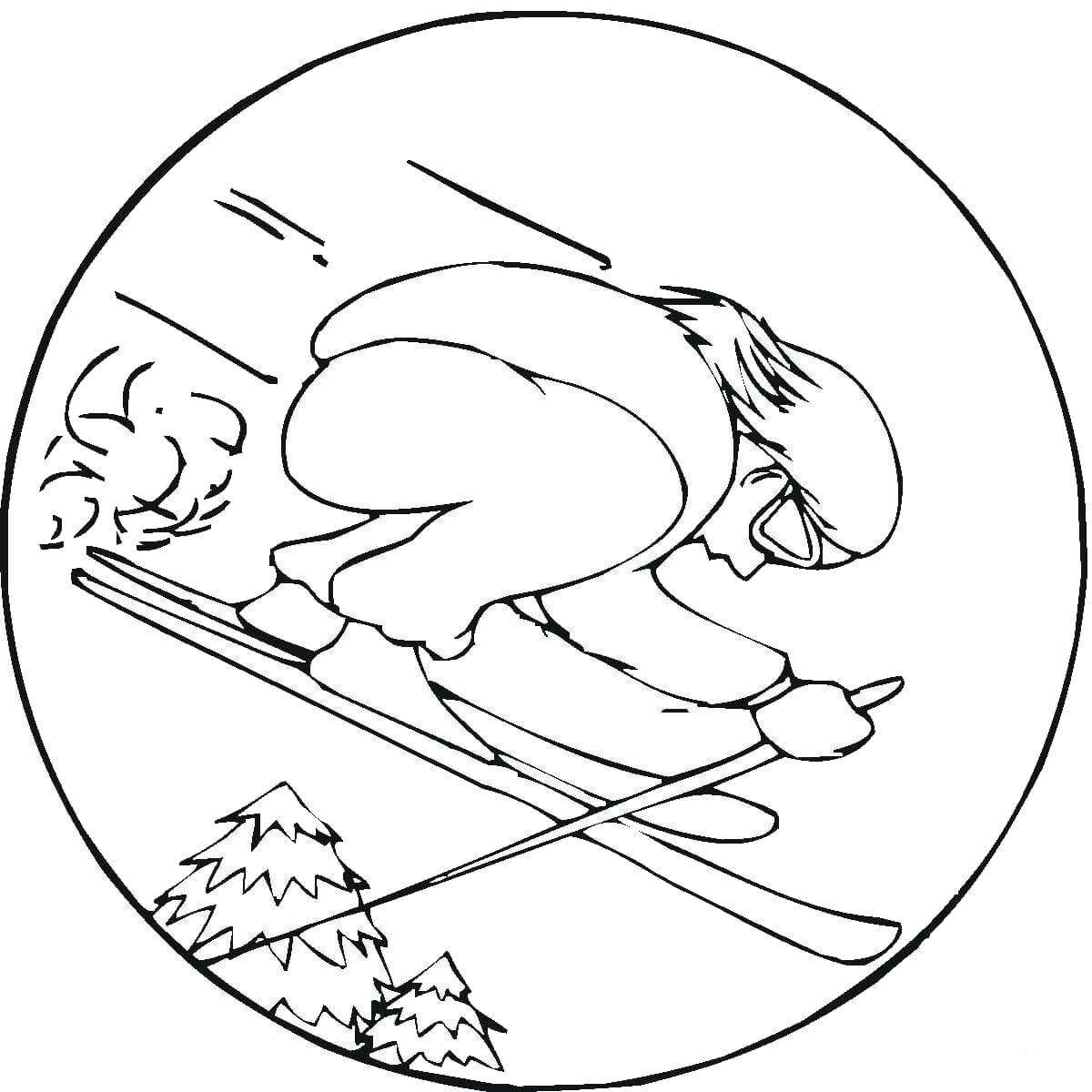 Skiing Glide Very Quickly Coloring Pages For Kids #b1j : Printable ...