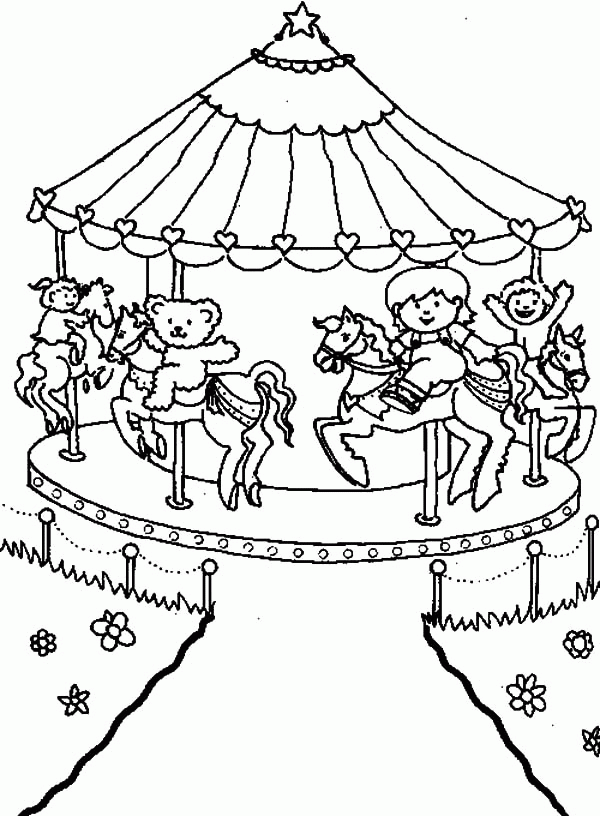 Carnival Carousel Picture Coloring Pages | Best Place to Color
