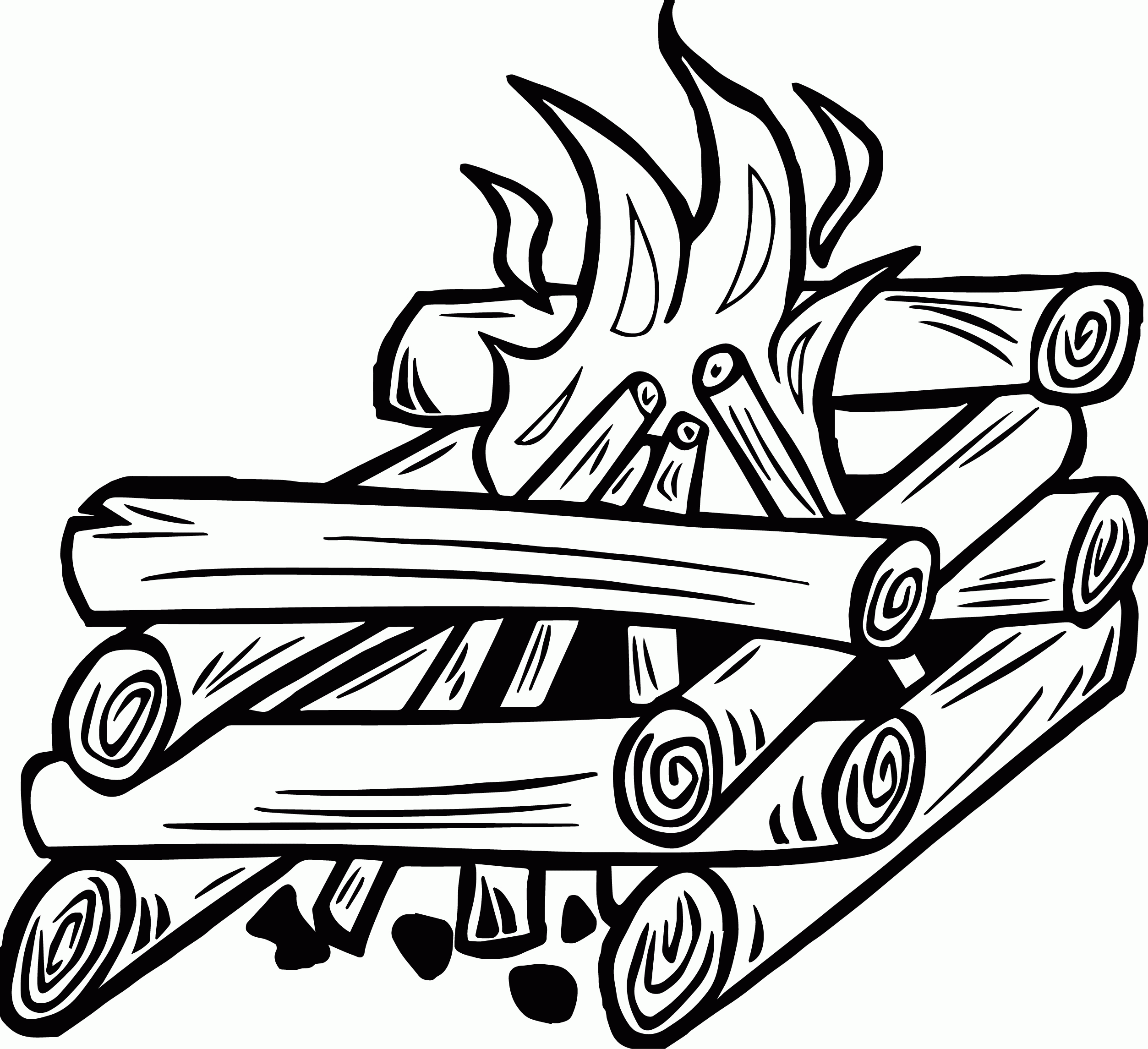 Campfire Camp Fire Coloring Page | Wecoloringpage
