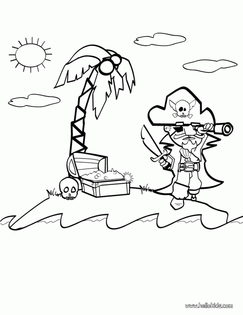 Competence Pirate Coloring Pages Pirate Treasure - Widetheme