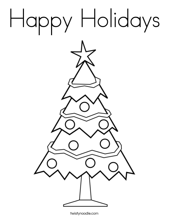 happy holidays coloring page  coloring home