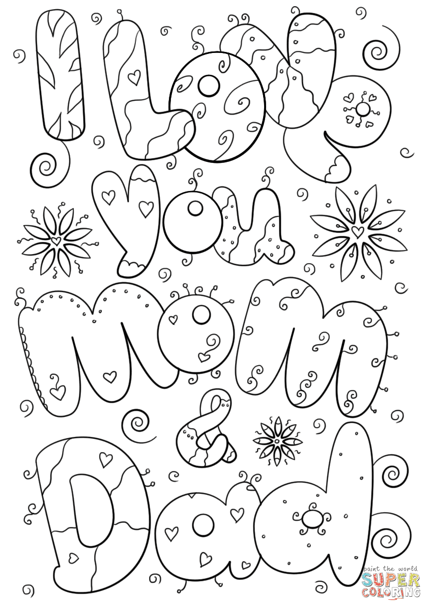 I Love You Mom and Dad Coloring Pages - Love Coloring Pages - Coloring Pages  For Kids And Adults