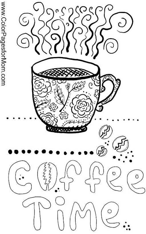 Coloring pages for adults - coffee coloring page 21