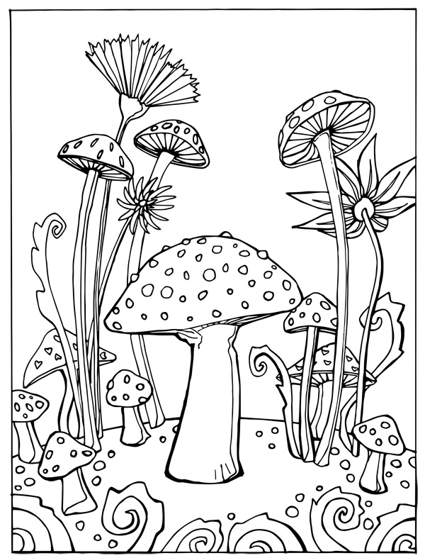 Cute Mushroom Coloring Pages At Free For