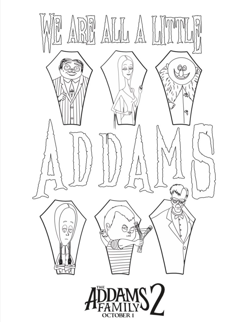 The Addams Family 2 Coloring Pages (Free Printables)