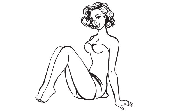 Pin Up Girl Coloring Page SVG Cut file by Creative Fabrica Crafts ·  Creative Fabrica