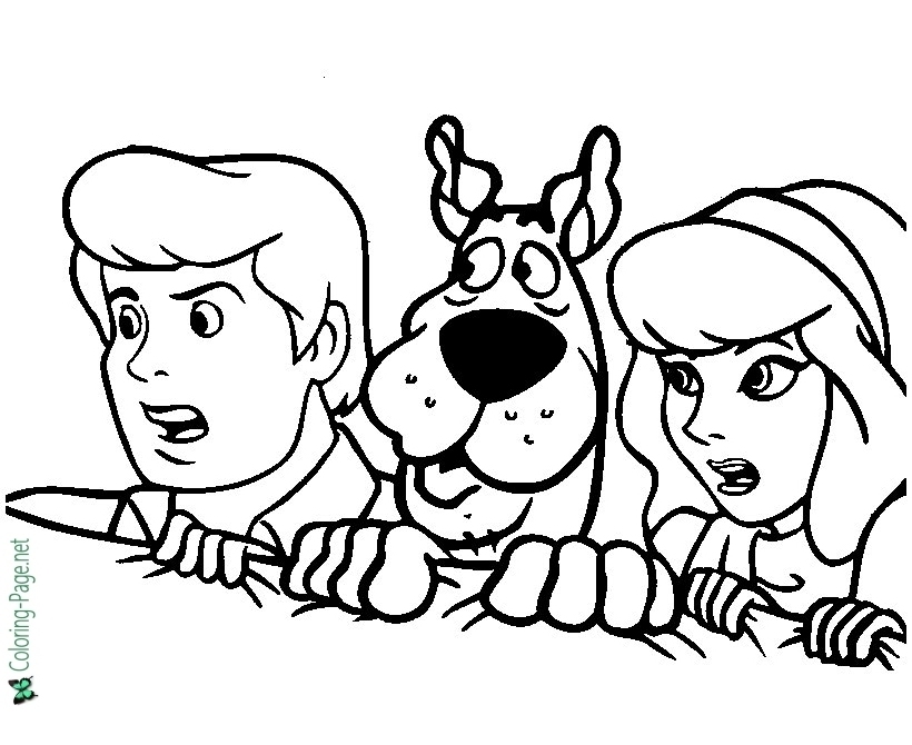 Scooby, Daphne, Fred Coloring Page