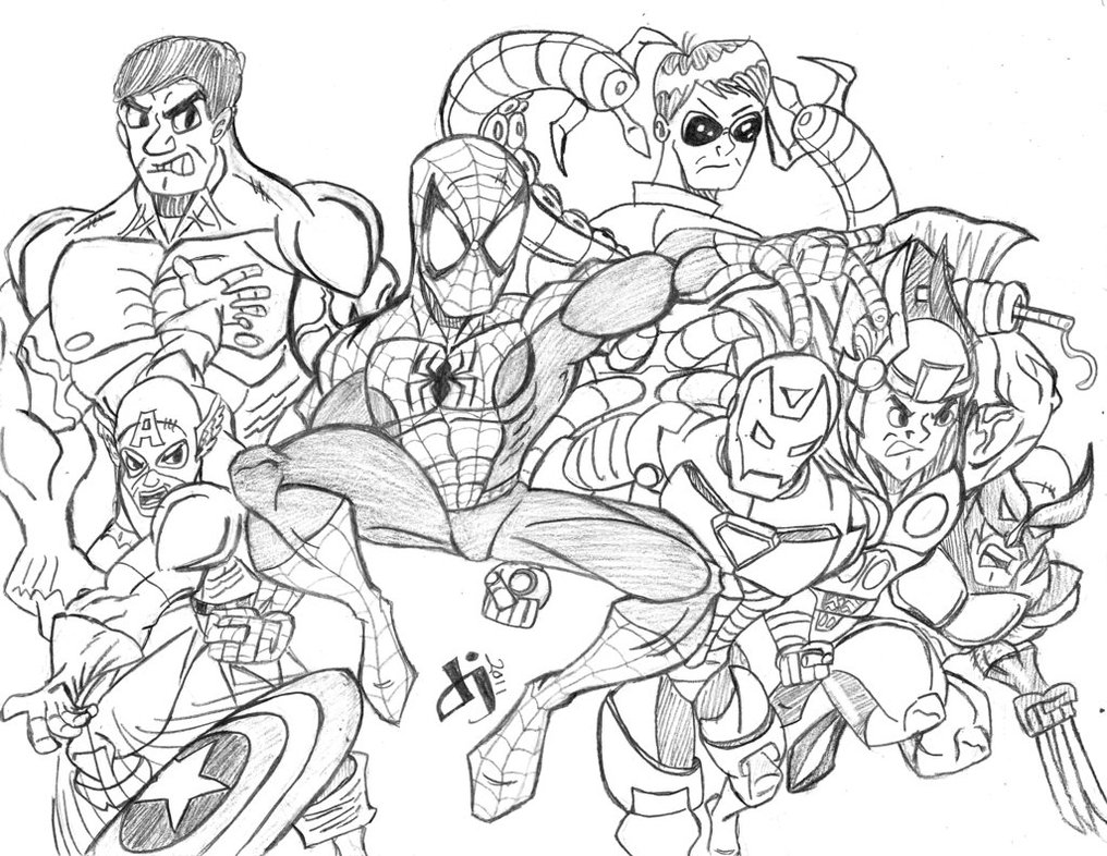 Avengers 20 Superheroes – Printable Coloring Pages ...