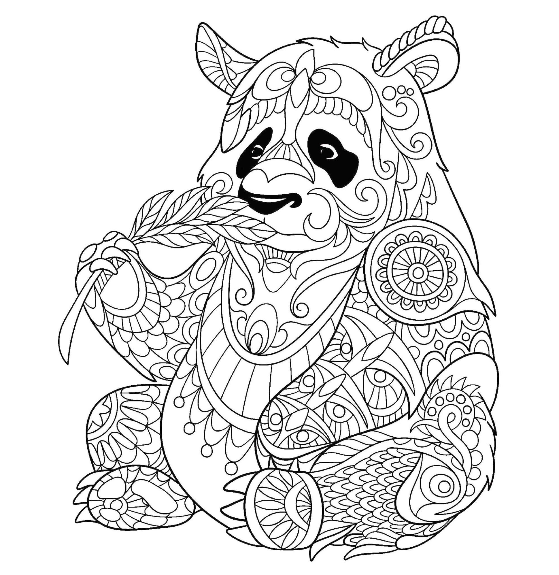 Get This Panda Coloring Pages Hard Coloring for Adults !