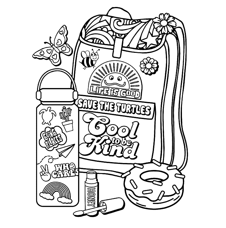 Traveler Aesthetics Coloring Pages - Aesthetic Drawing Coloring Pages - Coloring  Pages For Kids And Adults