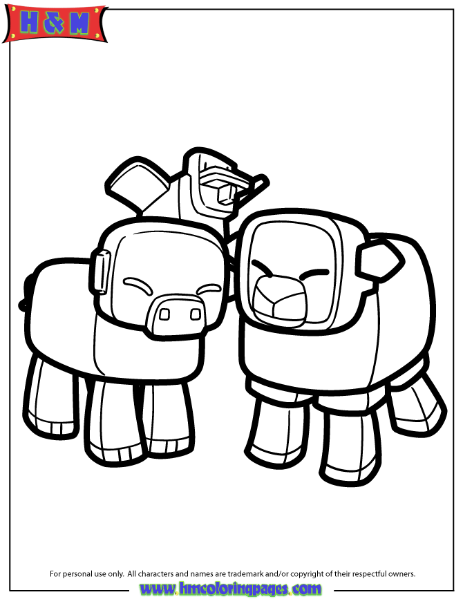 Minecraft Coloring Pages Animals - Coloring Home