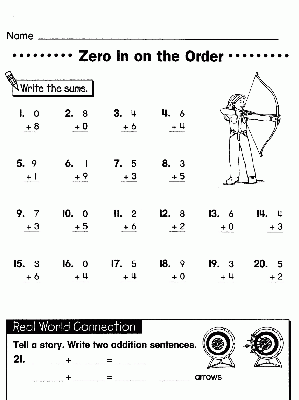 Free Printable Math Worksheets Grade 1 First Grade Coloring Pages ...