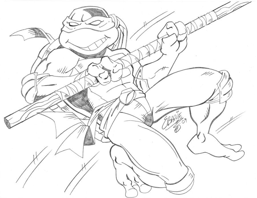 Ninja Turtles Coloring Pages Donatello - HiColoringPages