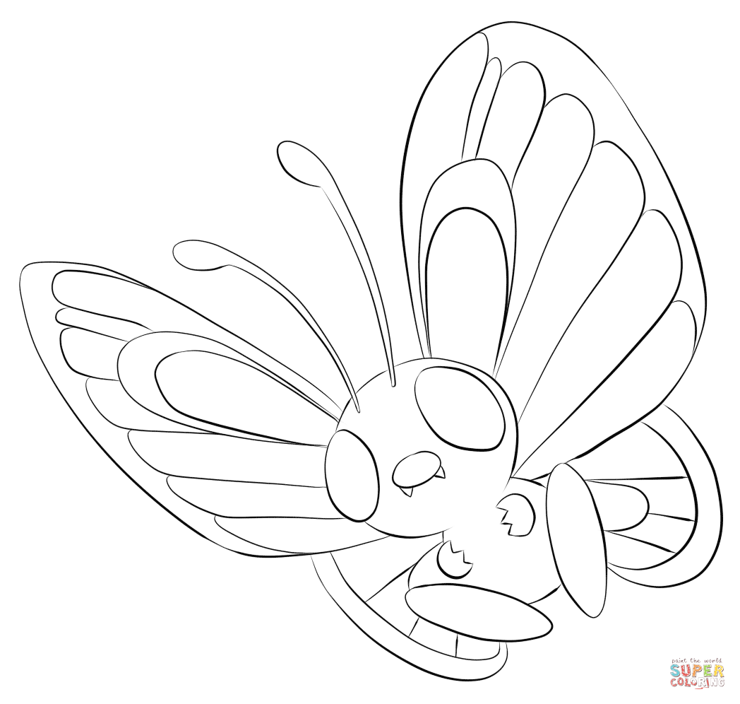 Butterfree coloring page | Free Printable Coloring Pages