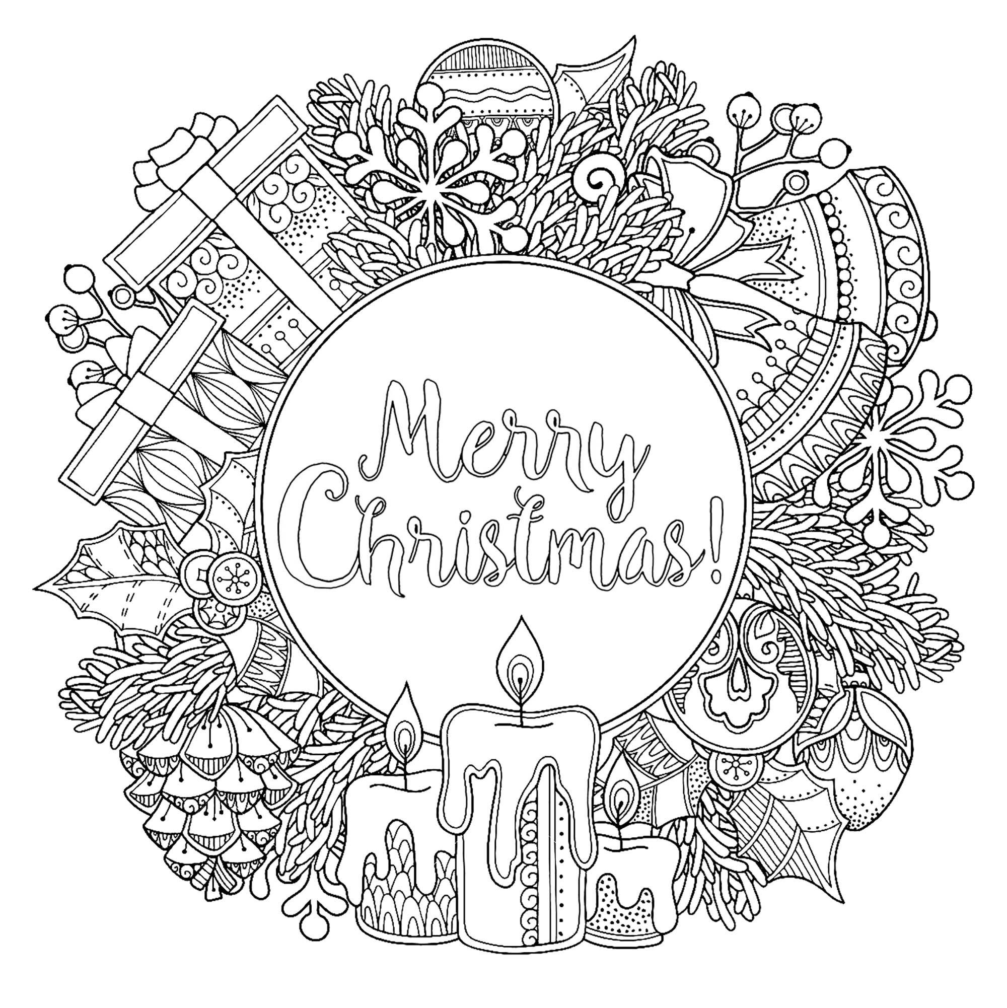 Christmas For Adults Coloring Pages   Coloring Home