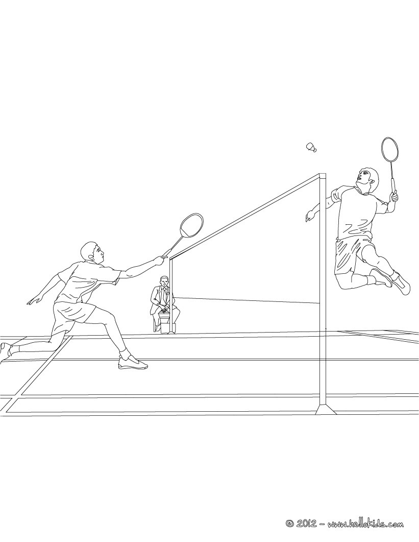 Badminton match coloring pages ...hellokids.com