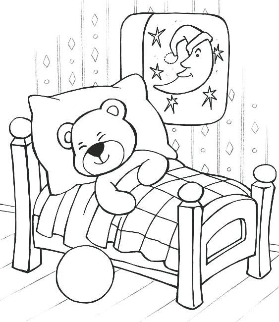 sleep coloring pages sleeping teddy bear coloring pages sleepover party coloring  pages | Bear coloring pages, Teddy bear coloring pages, Teddy bear drawing