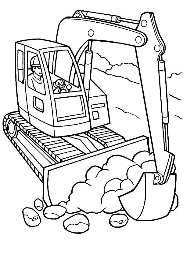 Construction Equiptment Excavator Coloring Pages - Download & Print Online Coloring  Pages for Free | Color Nimbus