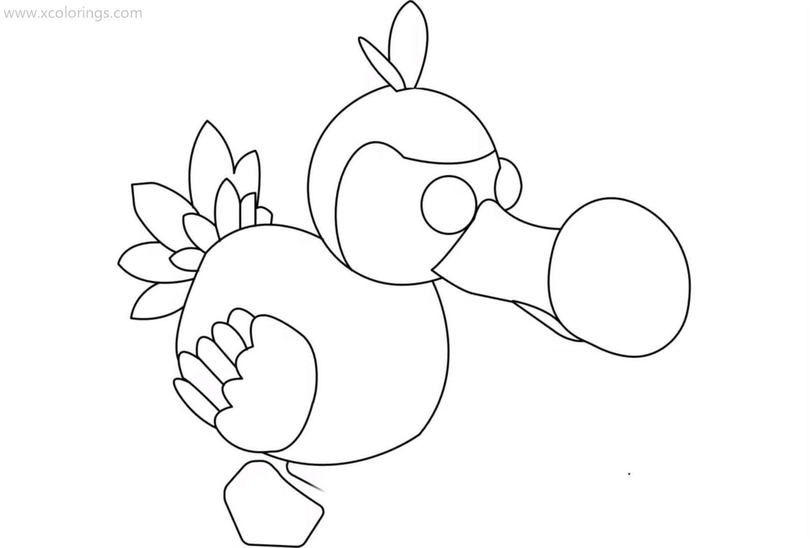 Roblox Adopt Me Coloring Page Dodo. Pets Drawing, Pokemon Coloring Page ...