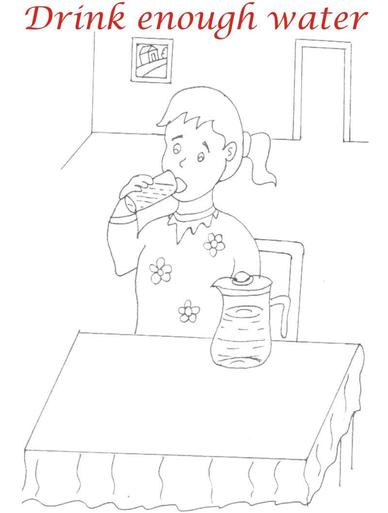 Eating manners coloring printable page 9 for kids