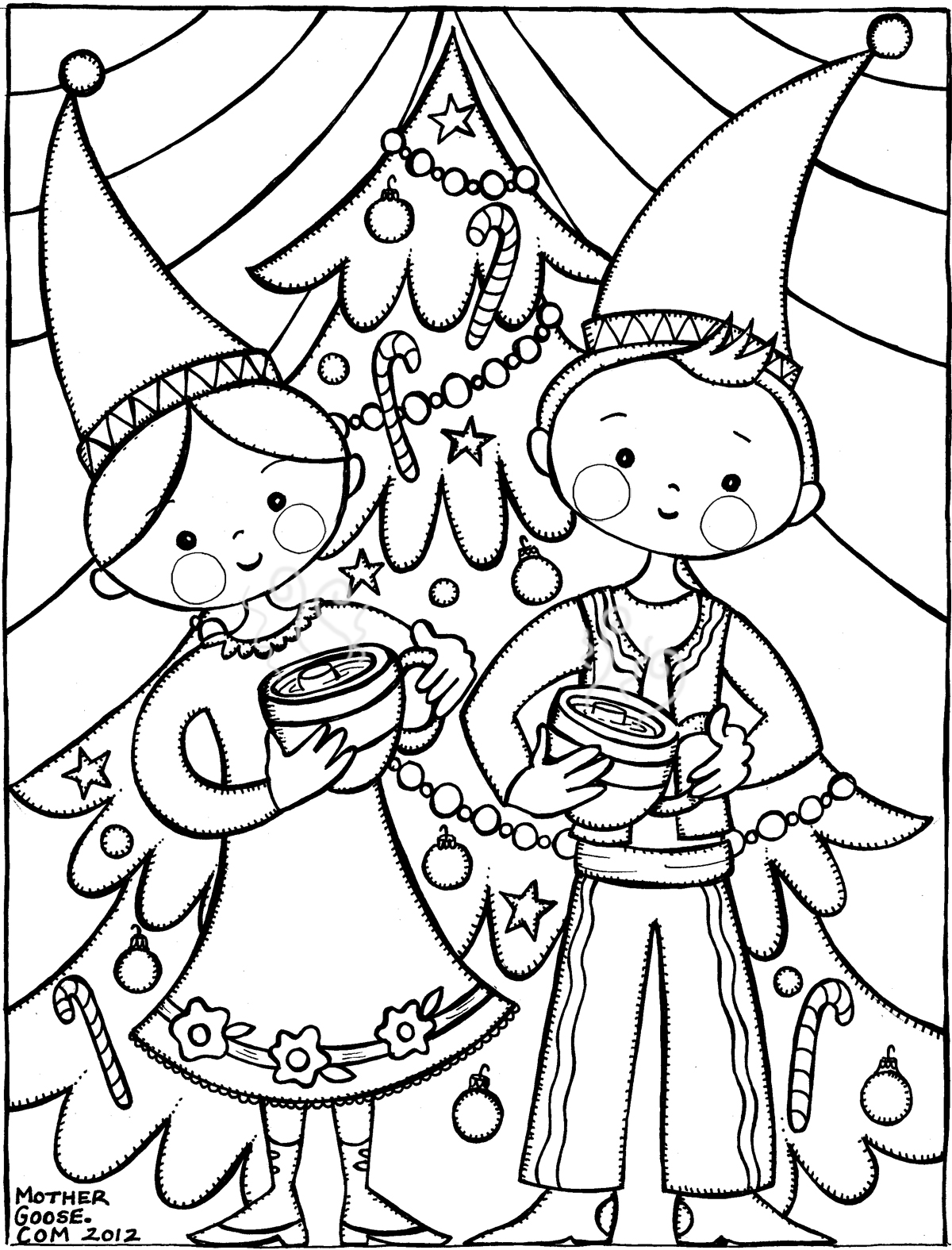 Winter Gnome Family Coloring Pages